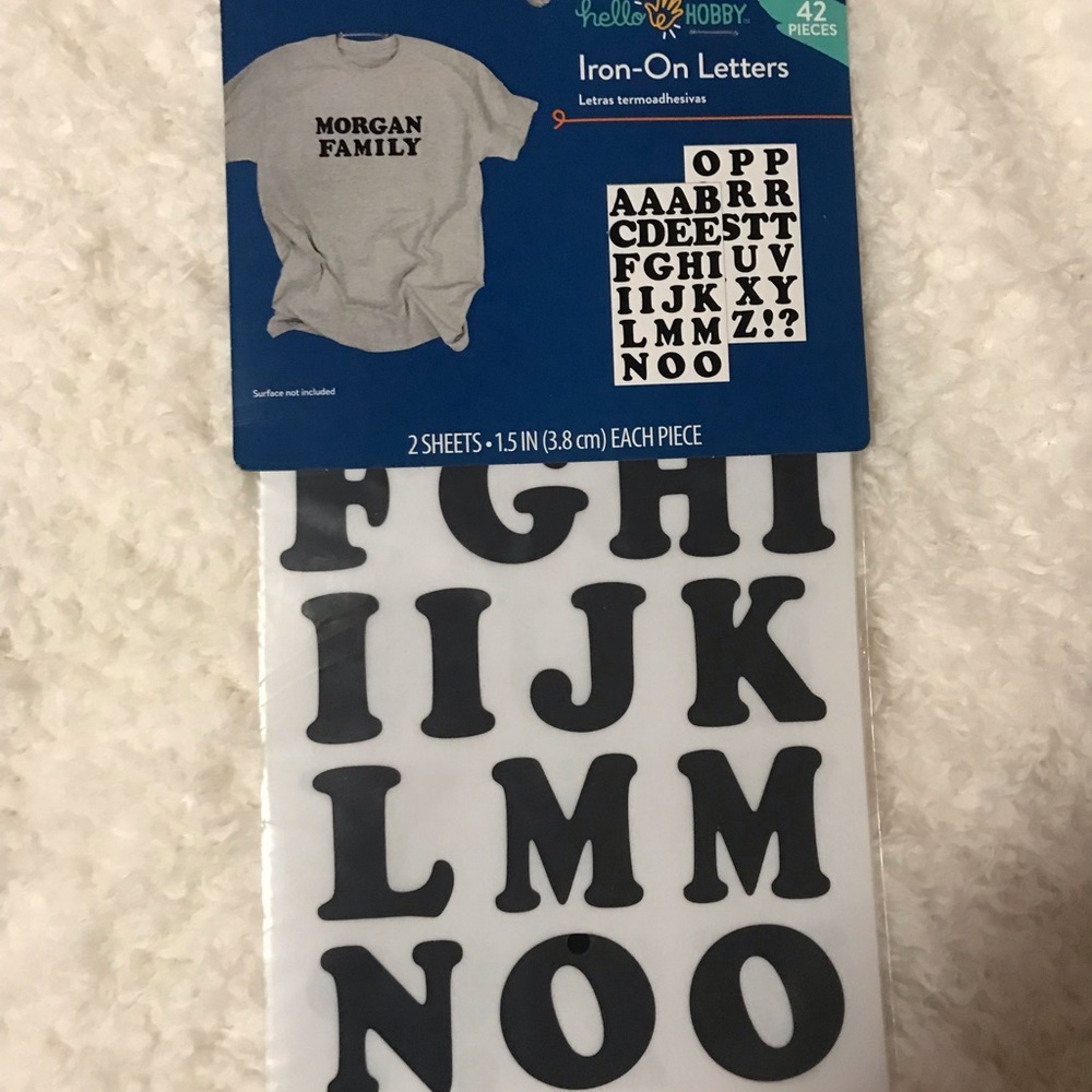 Black Iron-On Letters